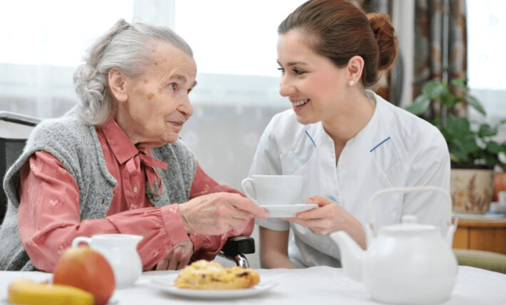 A Senior Woman Receiving Day Care Service